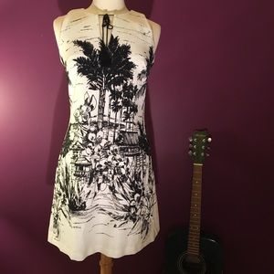 Julian Taylor tropical print cotton pique dress